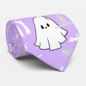 Cravate Motif d'Halloween. Éffrayant et mignon.b L Violet  (Roulé)
