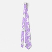 Cravate Motif d'Halloween. Éffrayant et mignon.b L Violet  (Dos)