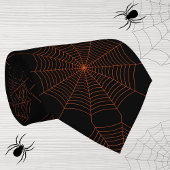 Cravate Motif d'Halloween en orange noir