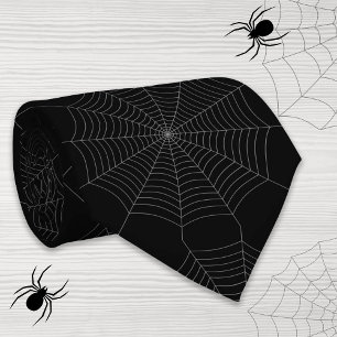 Cravate Motif d'Halloween gris noir