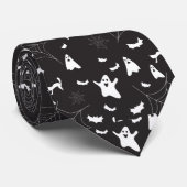 Cravate Motif d'Halloween noir et blanc (Roulé)