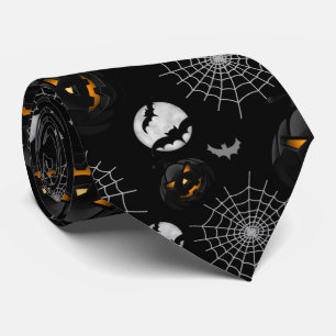 Cravate Motif d'Halloween sombre et Éffrayant