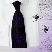 Cravate Motif d'Halloween violet noir