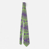 Cravate Motif d'hexagones verts violets (Dos)