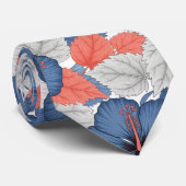 Cravate Motif d'Hibiscus Tropical Côtier (1) (Roulé)