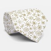 Cravate Motif d'hiver Festive Gold Snowflakes (Roulé)