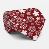Cravate Motif d'hiver Red and White Star et Snowflake (Roulé)