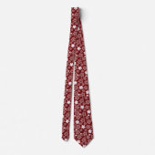Cravate Motif d'hiver Red and White Star et Snowflake (Dos)
