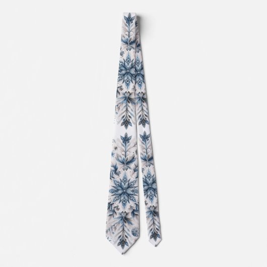 Cravate Motif d'hiver Retro Snowflake (Devant)