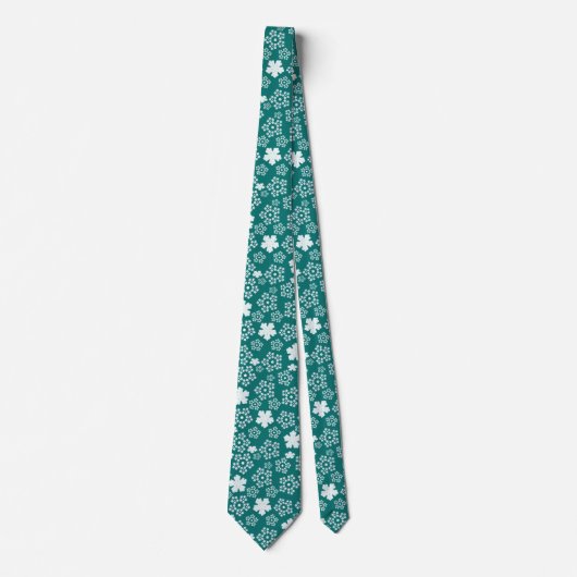 Cravate Motif d'hiver turquoise Star et Snowflake (Devant)