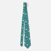 Cravate Motif d'hiver turquoise Star et Snowflake (Dos)