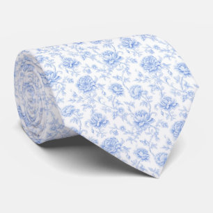 Cravate Motif d'hortensia bleu aquarelle floral botanique