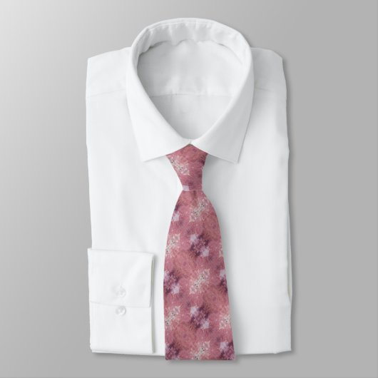 Cravate Motif diagonal abstrait rose et violet doux (Attaché)