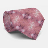 Cravate Motif diagonal abstrait rose et violet doux (Roulé)