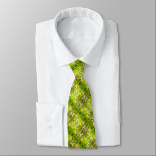 Cravate Motif diagonal de feuilles de palmier vert tropica