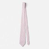 Cravate Motif diagonal de Lozenge rose et blanc (Devant)