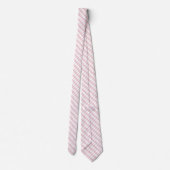 Cravate Motif diagonal de Lozenge rose et blanc (Dos)