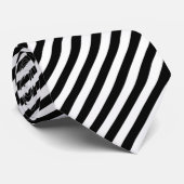 Cravate Motif Diagonal Noir Et Blanc (Roulé)