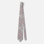 Cravate Motif diagonal rayé rose gris fusain (Devant)