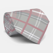 Cravate Motif diagonal rayé rose gris fusain (Roulé)