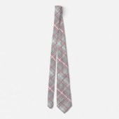 Cravate Motif diagonal rayé rose gris fusain (Dos)