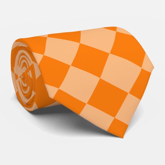 Cravate Motif diamant à carreaux orange (Roulé)