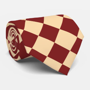 Cravate Motif diamant à carreaux rouge jaune