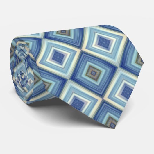 Cravate Motif Diamant bleu (Roulé)