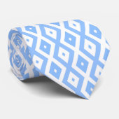 Cravate Motif diamant bleu et blanc (Roulé)