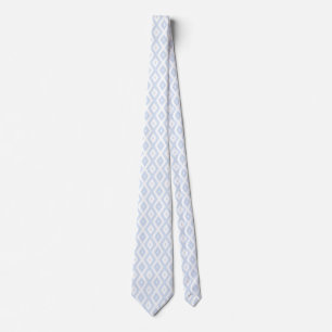 Cravate Motif diamant bleu pâle et blanc