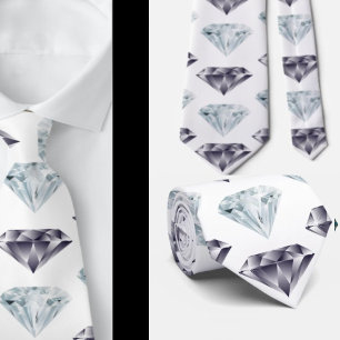Cravate Motif diamant Bling Bling Luxe Élégant