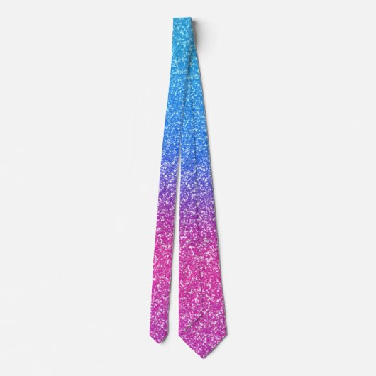 Cravate Motif diamant brillant bleu et rose moderne (Dos)