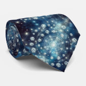 Cravate Motif diamant céleste (Roulé)