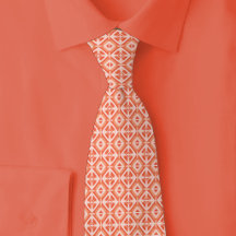 Motif diamant corail et blanc