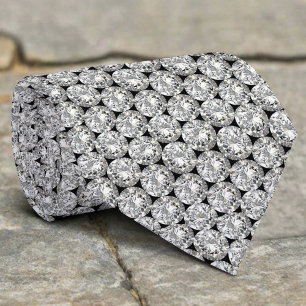 Cravate Motif Diamant Cristal Luxe Glamour Brillant Élégan