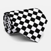 Cravate Motif Diamant Jacquard noir et blanc (Roulé)