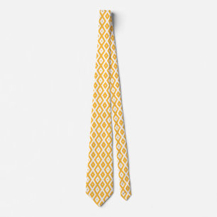 Cravate Motif diamant jaune et blanc soleil