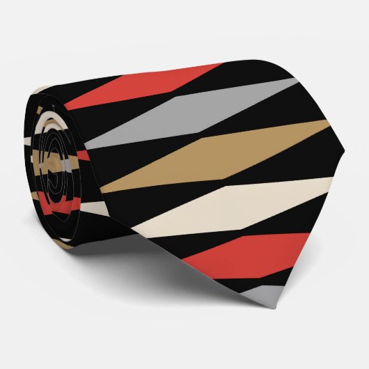 Cravate Motif diamant moderne du milieu du siècle rétro (Roulé)