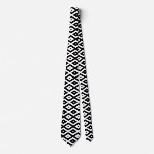 Cravate Motif diamant noir et blanc