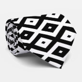 Cravate Motif diamant noir et blanc (Roulé)