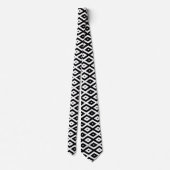 Cravate Motif diamant noir et blanc (Dos)