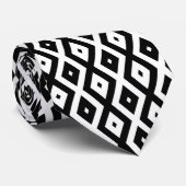Cravate Motif diamant noir et blanc (Roulé)