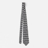 Cravate Motif diamant noir et blanc (Dos)