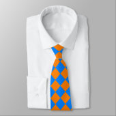 Cravate Motif diamant Orange Blue Checker (Attaché)