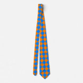 Cravate Motif diamant Orange Blue Checker (Dos)