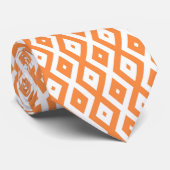 Cravate Motif diamant orange et blanc (Roulé)