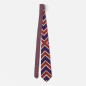 Cravate Motif diamant rayé rouge blanc et violet (Dos)