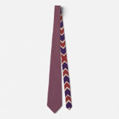 Cravate Motif diamant rayé rouge blanc et violet (Devant)