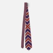 Cravate Motif diamant rayé rouge blanc et violet (Dos)