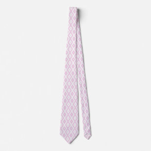 Cravate Motif diamant rose pâle et blanc